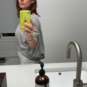 Alexander Wang heather grey knit drape-back sweatshirt size medium